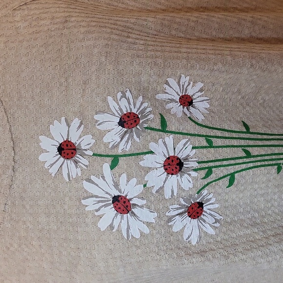 NEW CATO XL Beige Daisy Ladybug Waffle Knit Top Long Sleeve NWT - Picture 2 of 5